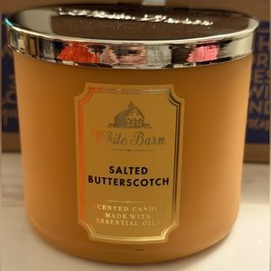 Bath & Bodyworks, 3 wick candle.  SALTED BUTTERSCOTCH